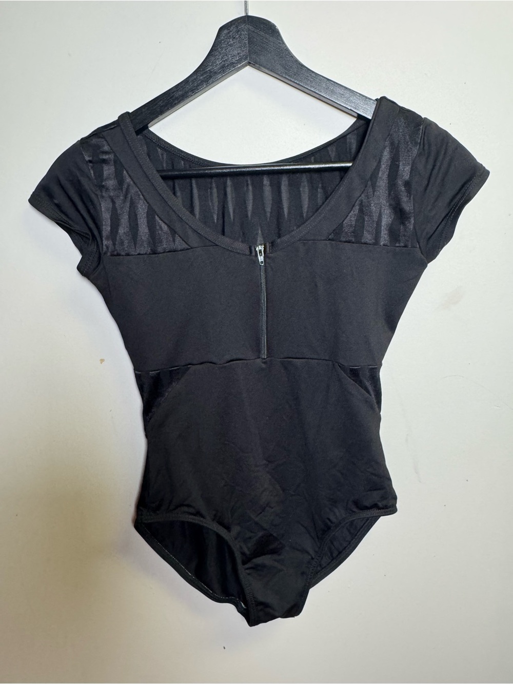 Black swoop neck ballet leotard
